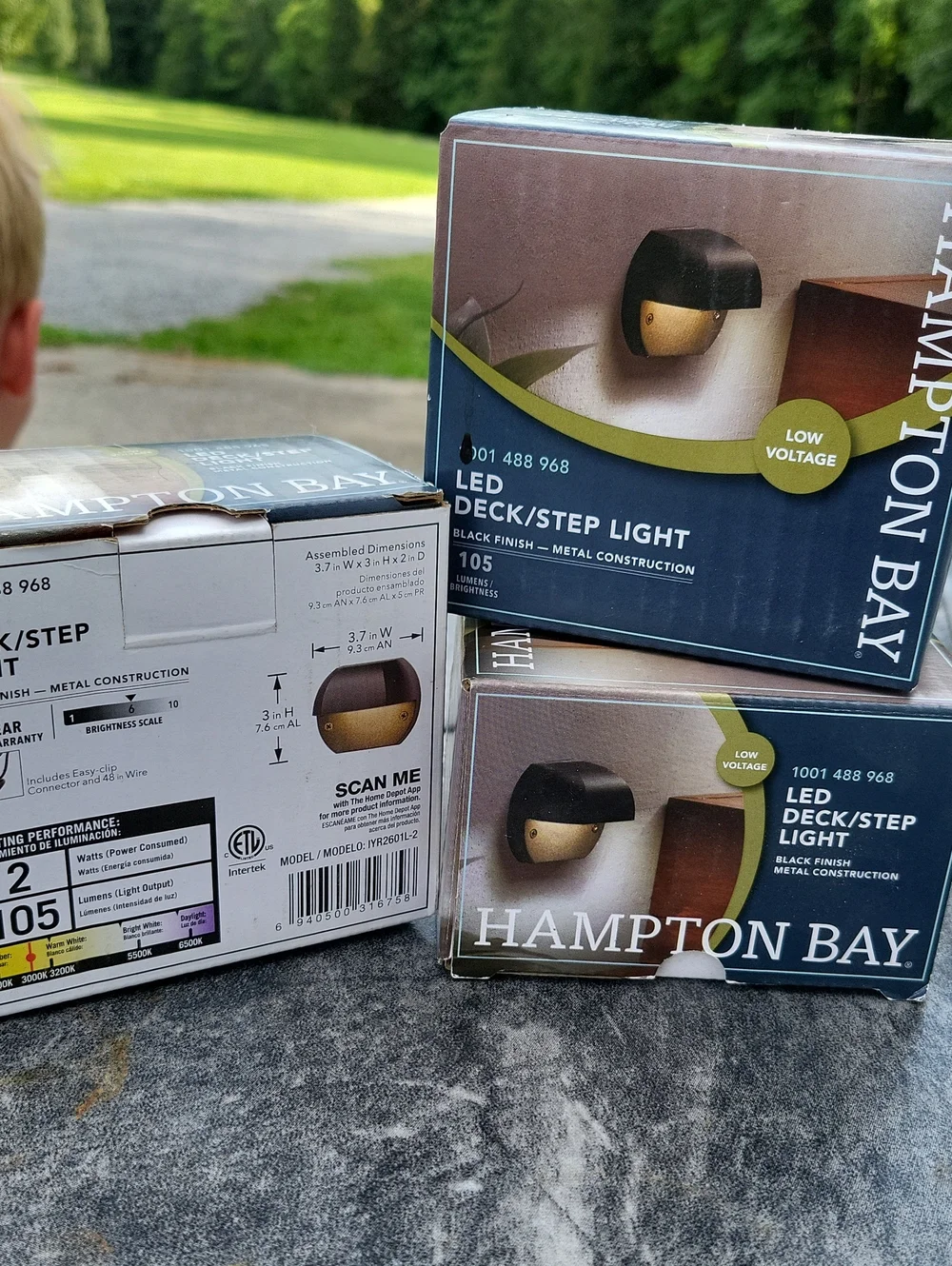 Black LED Deck/Step Light - Low Voltage 3 Boxes